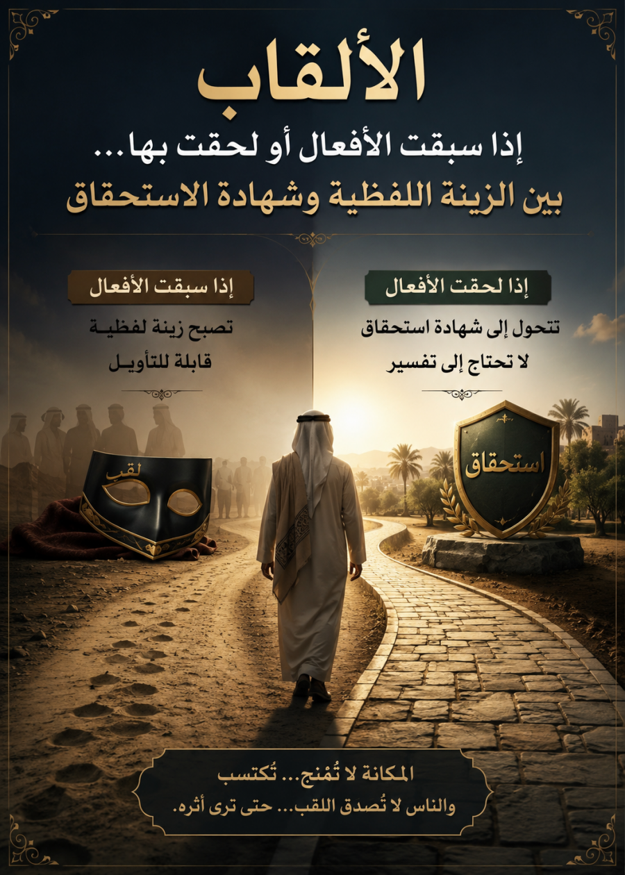 الالقاب إذا سبقت الأفعال