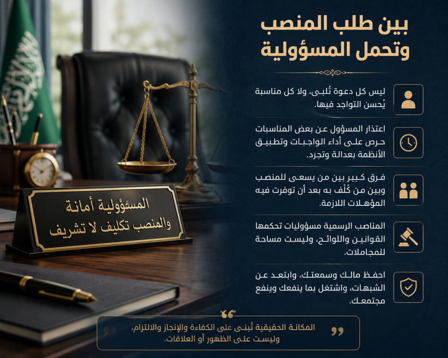 بين طلب المنصب وتحمل المسؤولية