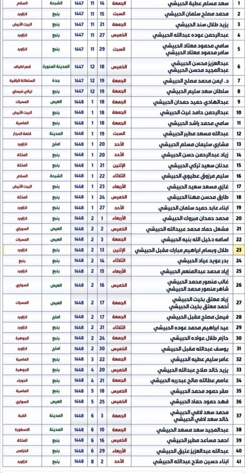 مواعيد المناسبات